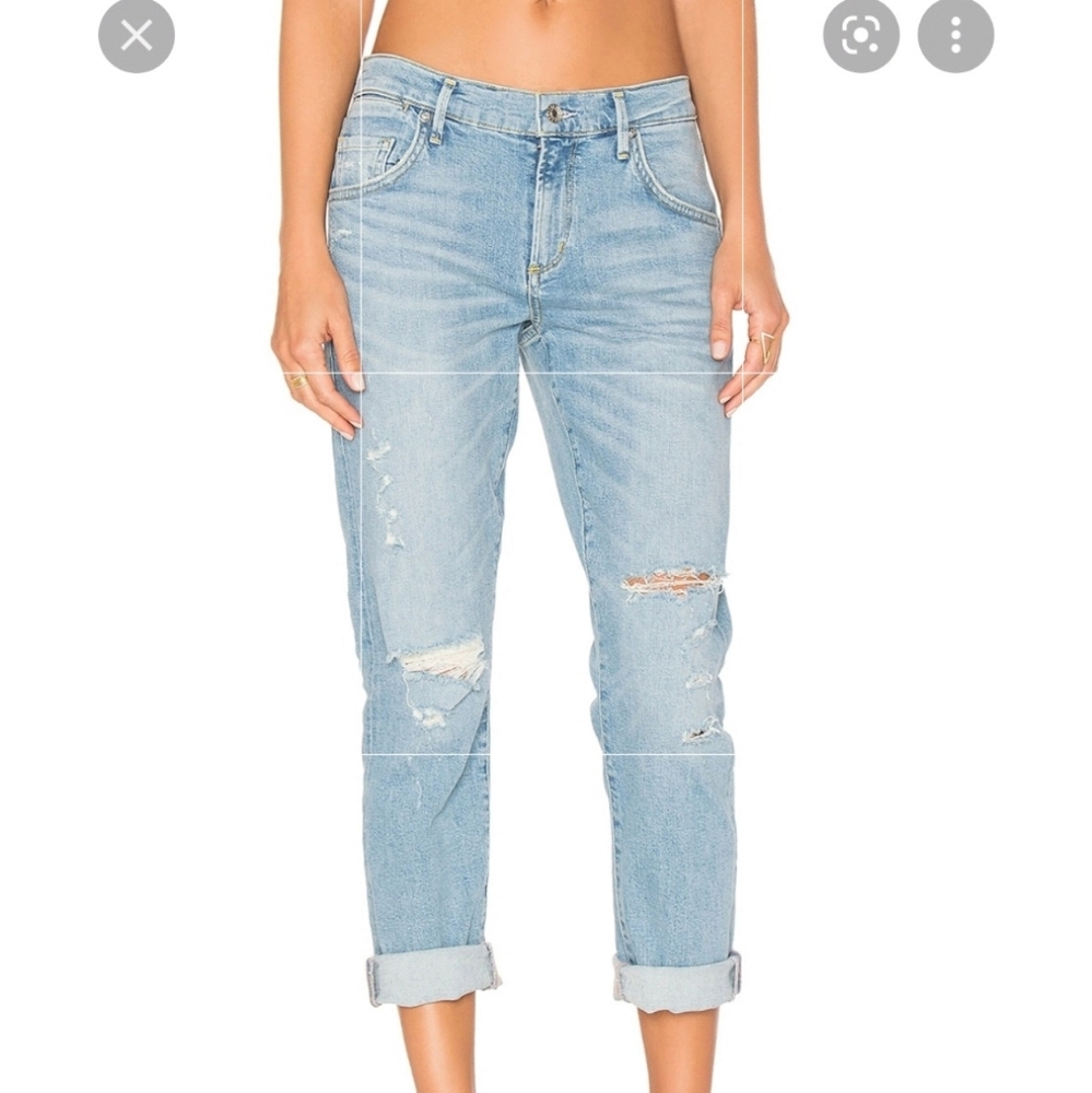 AGOLDE Isabel Slim Boyfriend Distressed Denim Jeans in Dreamer